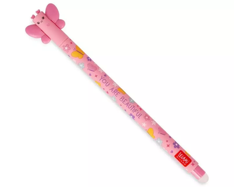 Legami Löschbarer Gelstift Butterfly löschbar, 0.7 mm, Pink
