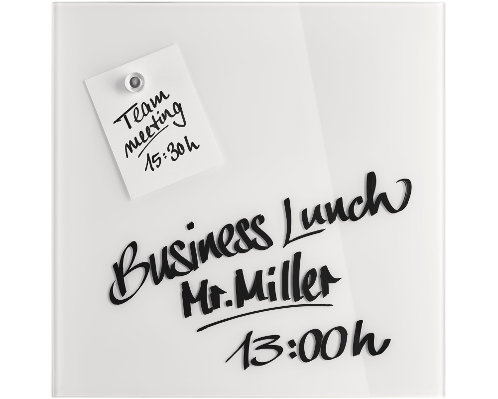 MAGNETOPLAN Design-Glasboard 400x400mm 13401000 weiss, magnetisch