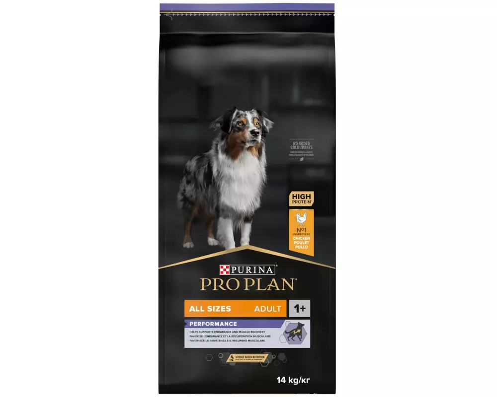 Purina Pro Plan Trockenfutter All Size Adult Performance, Huhn, 14 kg