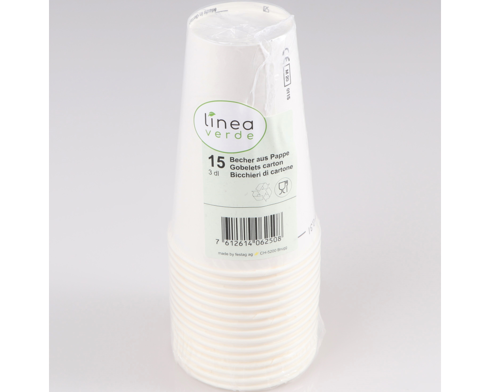 ELCO Pappbecher 3dl 30000815-001 weiss, 15Stk.