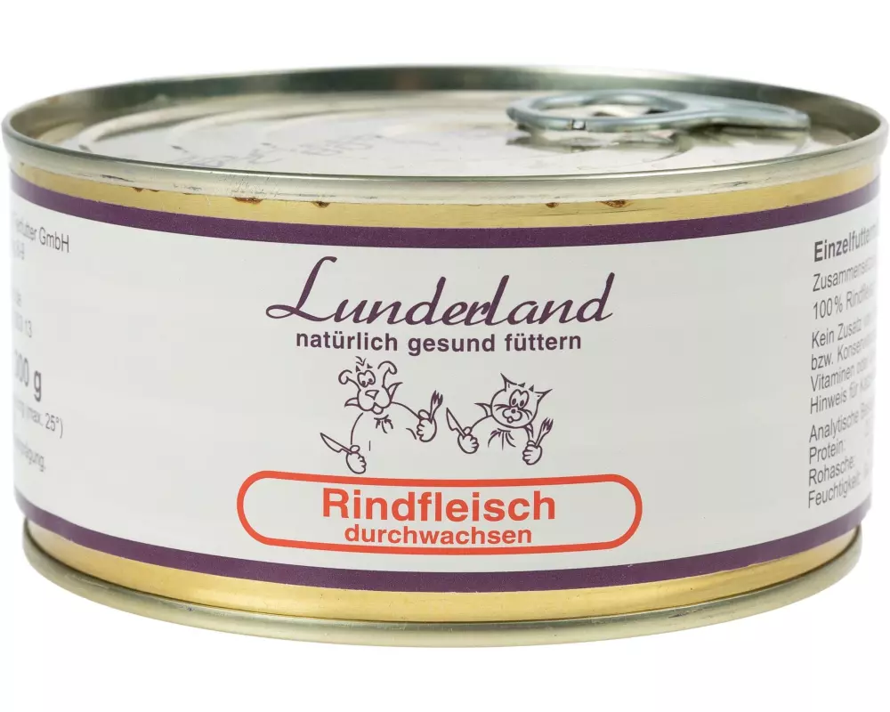 Lunderland Nassfutter Rindfleisch durchwachsen, 300 g