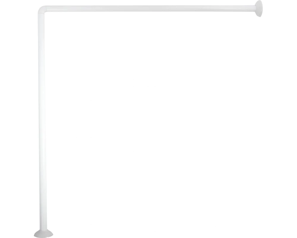 MSV Duschvorhangstange 3-teilig 80 x 2.5 cm, Weiss