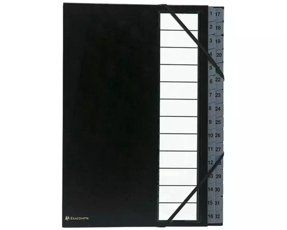 Exacompta Ordnungsmappe Ordonator A4, 32 Fächer, Schwarz