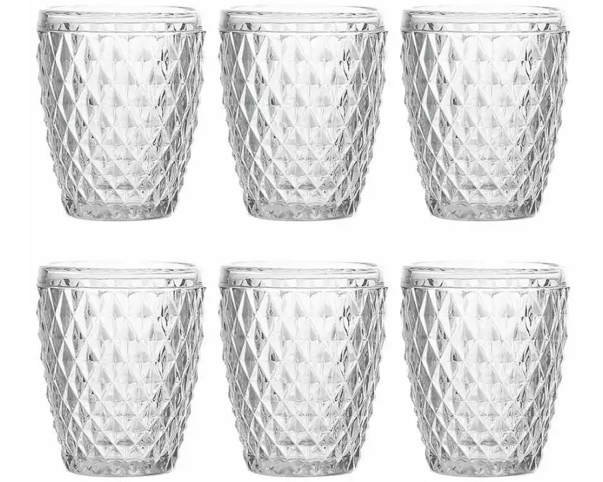 Tognana Tognana Trinkgläser Diamond 260 ml, 6 Stück, Transparent