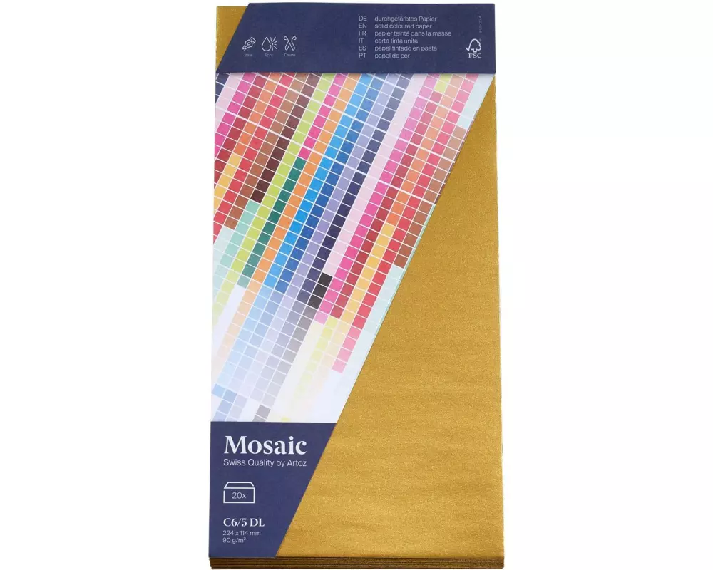 Artoz Couvert Mosaic DL C6/5, 20 Stück, Gold