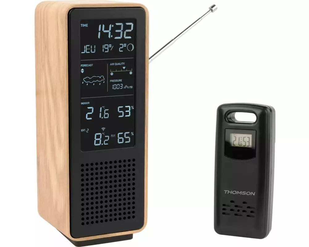 Thomson WS102 Bluetooth-Lautsprecher, UKW-Radio, Holz