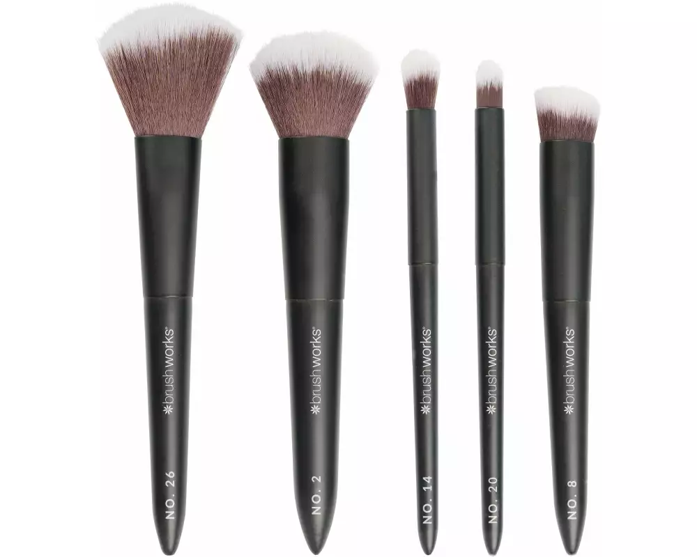 Brushworks Make-up-Pinselset On The Go, Reise, 5-teilig