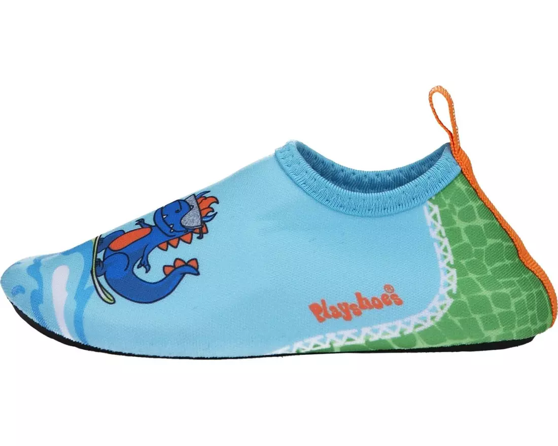 Playshoes Barfuss-Schuh Dino Blau/Grün, Gr. 18-19