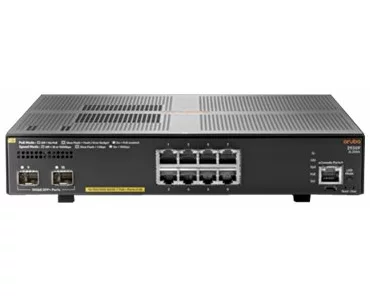 HPE Aruba 2930F Switch, 8G, 2 SFP+ Ports, PoE+, Layer 3, VSF Stacking, RIP Routing, Access OSPF, ACLs, QoS