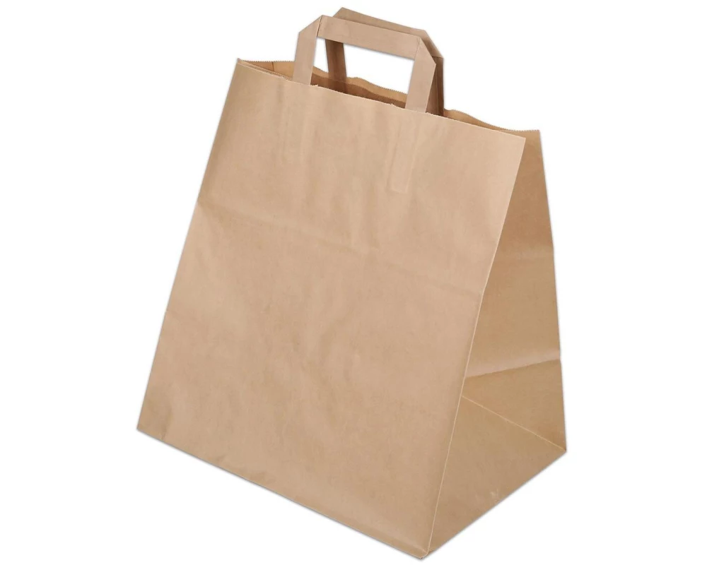 ELCO Geschenktüte mit Flachhenkel 32 x 22 x 30 cm 50 Stück, Braun