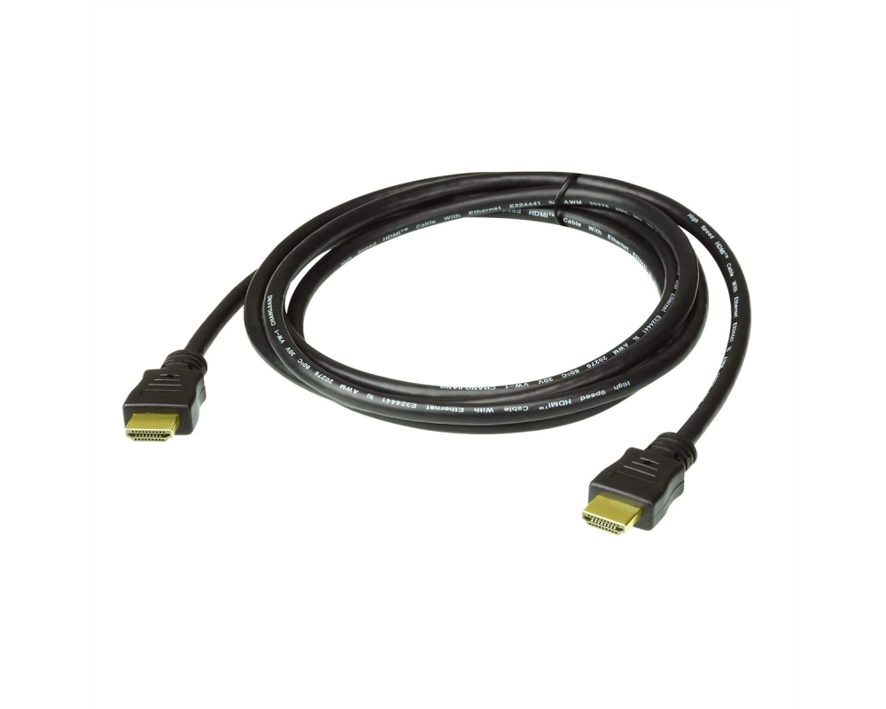 ATEN 2L-7D02H-1 High Speed True 4K HDMI Kabel mit Ethernet, schwarz, 2 m
