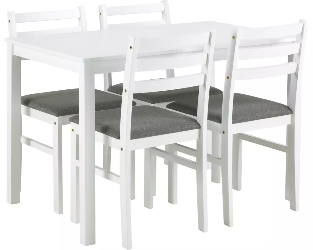 AC Design Esstisch-Set Alicante 110 x 74.5 cm, Weiss