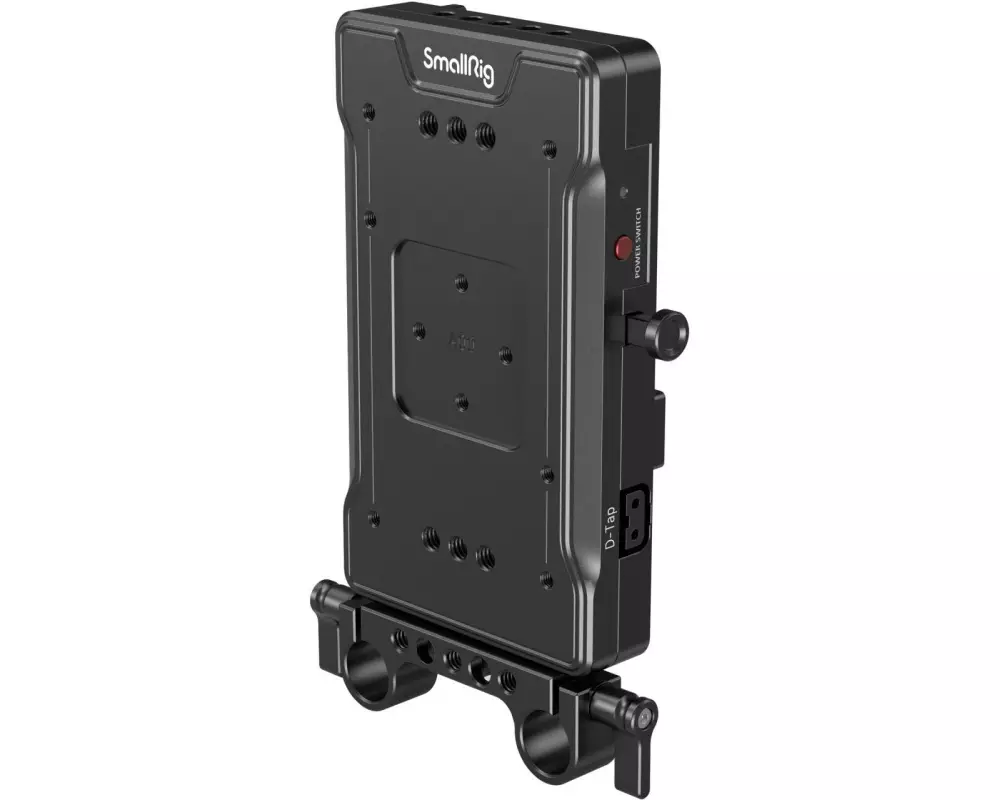 Smallrig Advanced V-Mount Akku-Montageplatte mit 15-mm-Stangenklemme