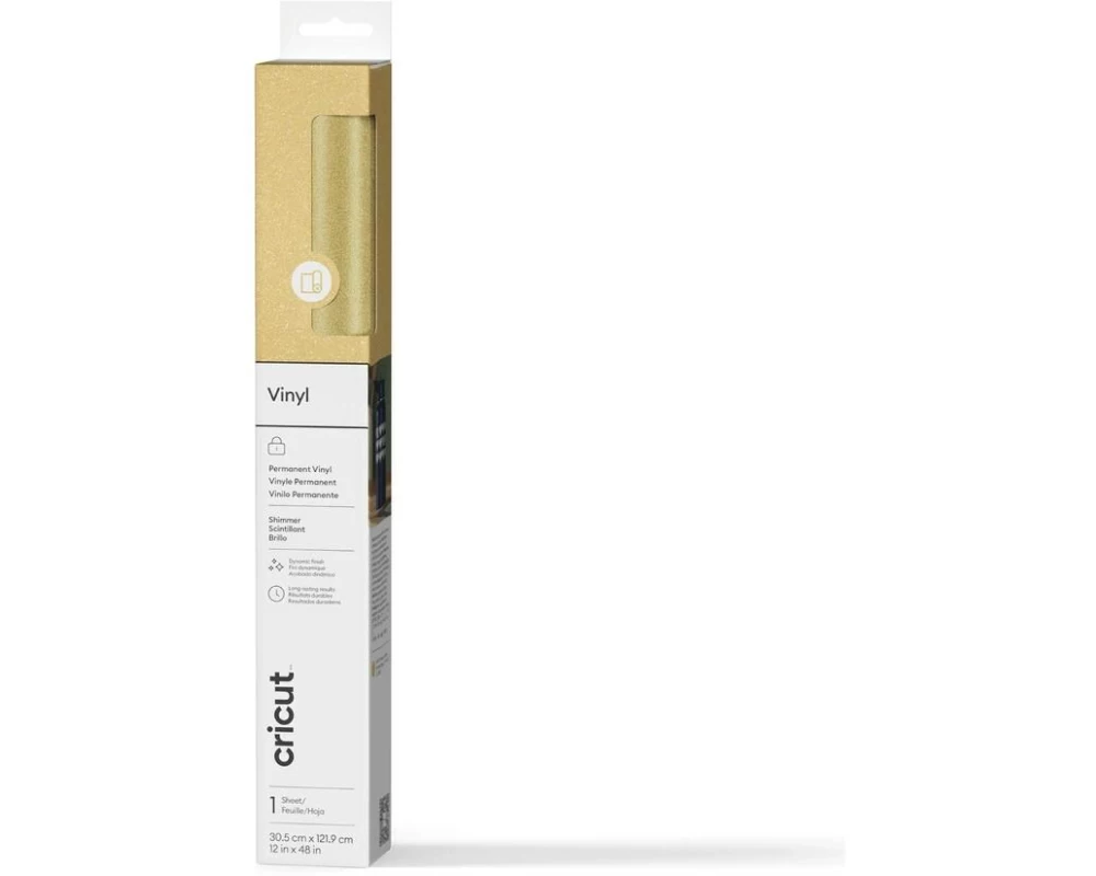 Cricut Vinylfolie Permanent Glanz 30.5 x 122 cm, 1 Stück, Gold