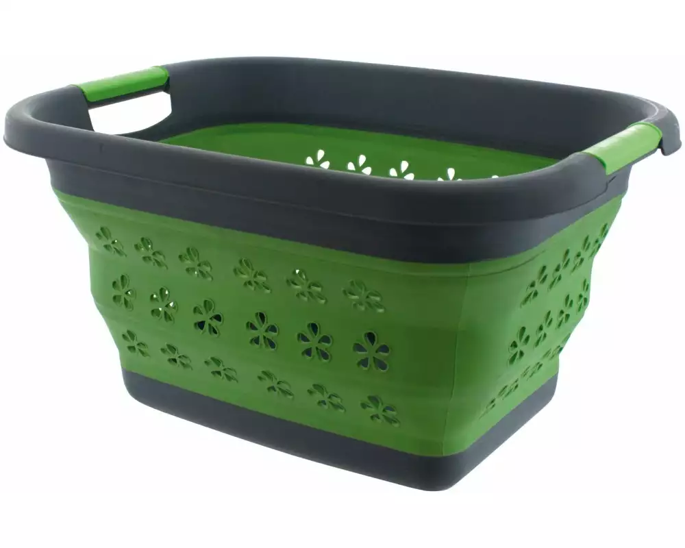 Eurotrail Wäschekorb 50 l, Grün/Schwarz