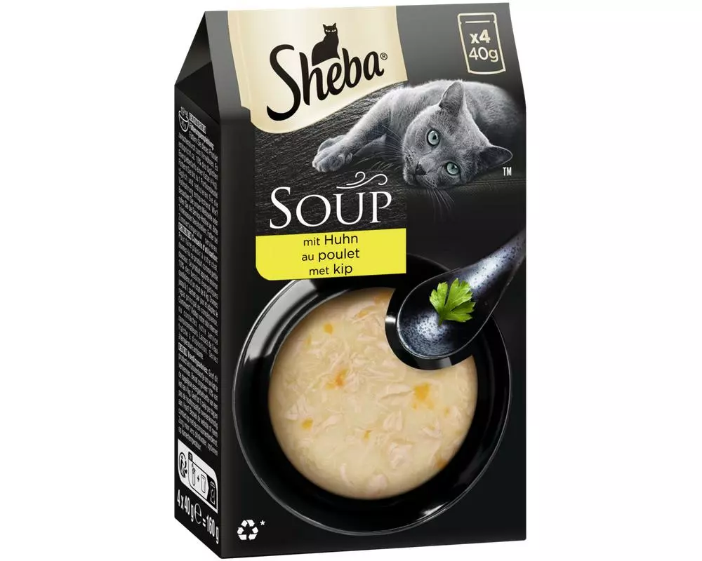 Sheba Nassfutter Classic Soup mit Hühnchenbrustfilet, 4 x 40g