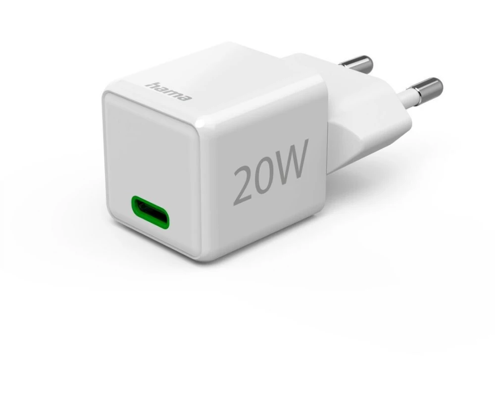 Hama USB-Wandladegerät Mini-charger USB-C 20 W Weiss