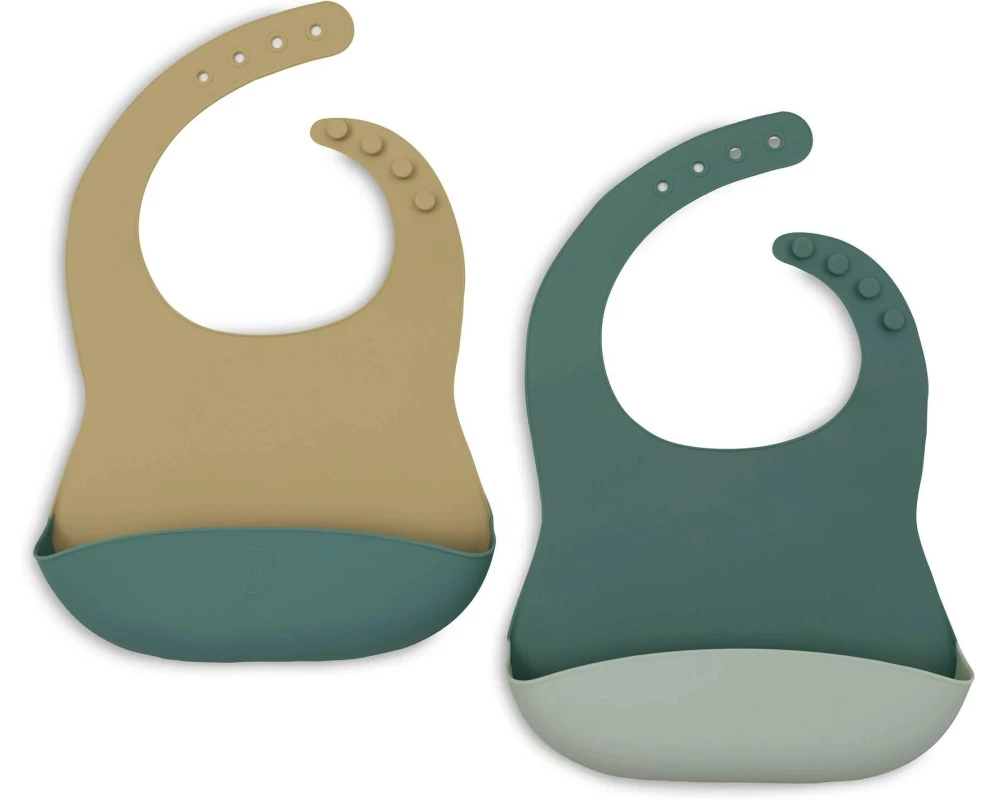 Jollein Lätzchen Silikon – Jade Shades - 2 Stück 31.5 x 20 cm