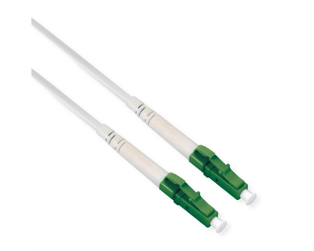 ROLINE Glasfaserkabel 9/125 µm OS2, LC/LC, APC, stahlarmiert, simplex, LSOH, weiß, 3 m