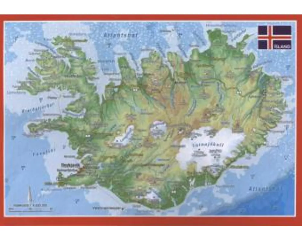 Reliefpostkarte Island