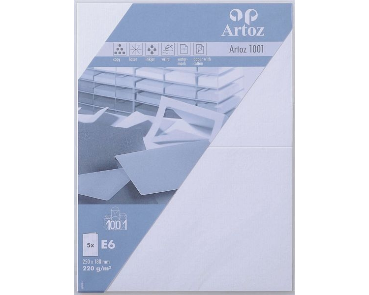 ARTOZ Karten 1001 E6 107372262 220g, blütenweiss 5 Blatt