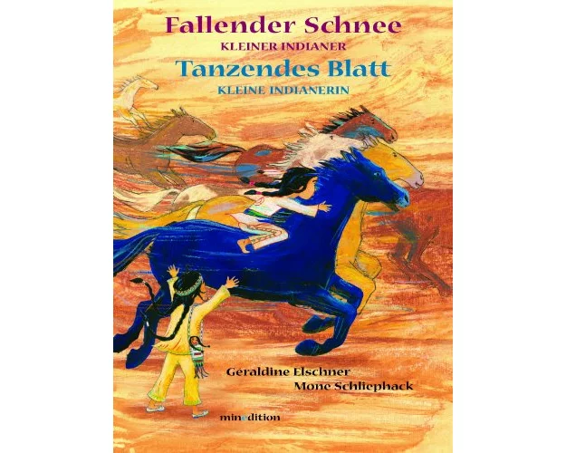 Fallender Schnee und Tanzendes Blatt