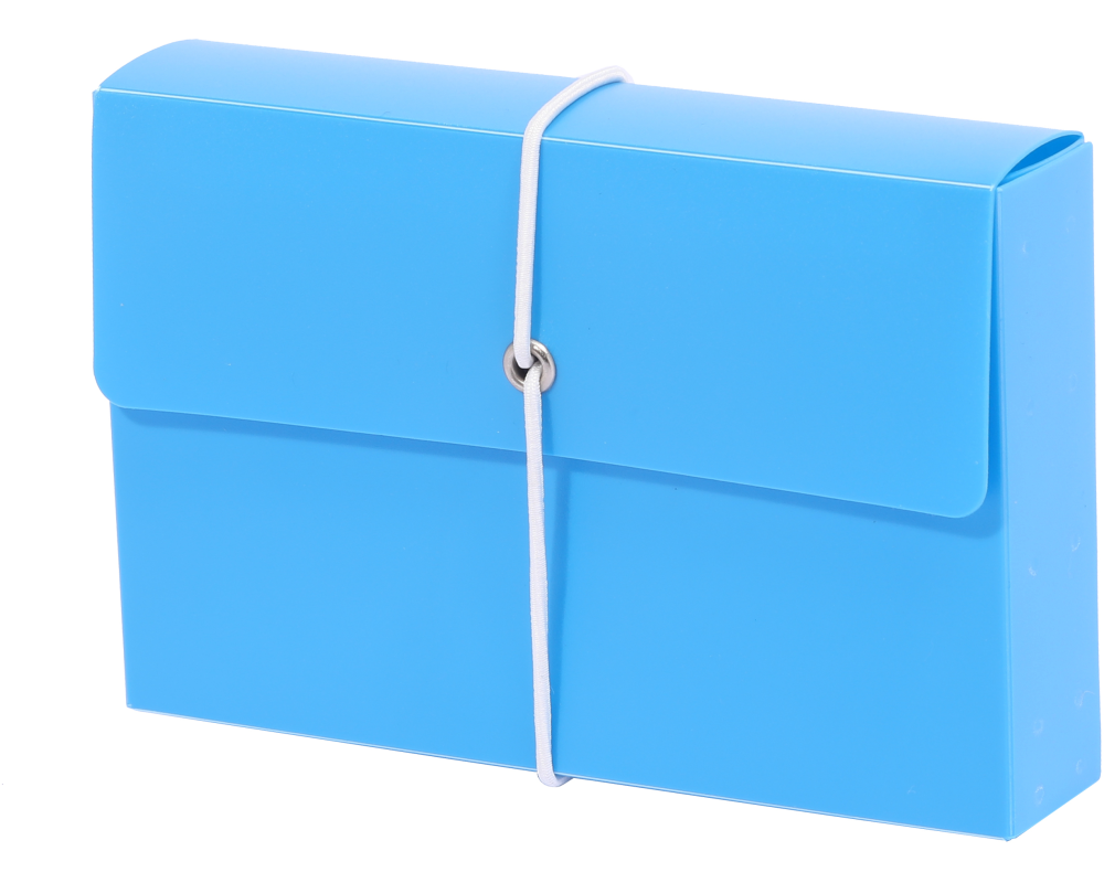 METZGER&MENDLE Karteikartenbox mit Gummi A7 66030361 blau 7.5x12.5cm
