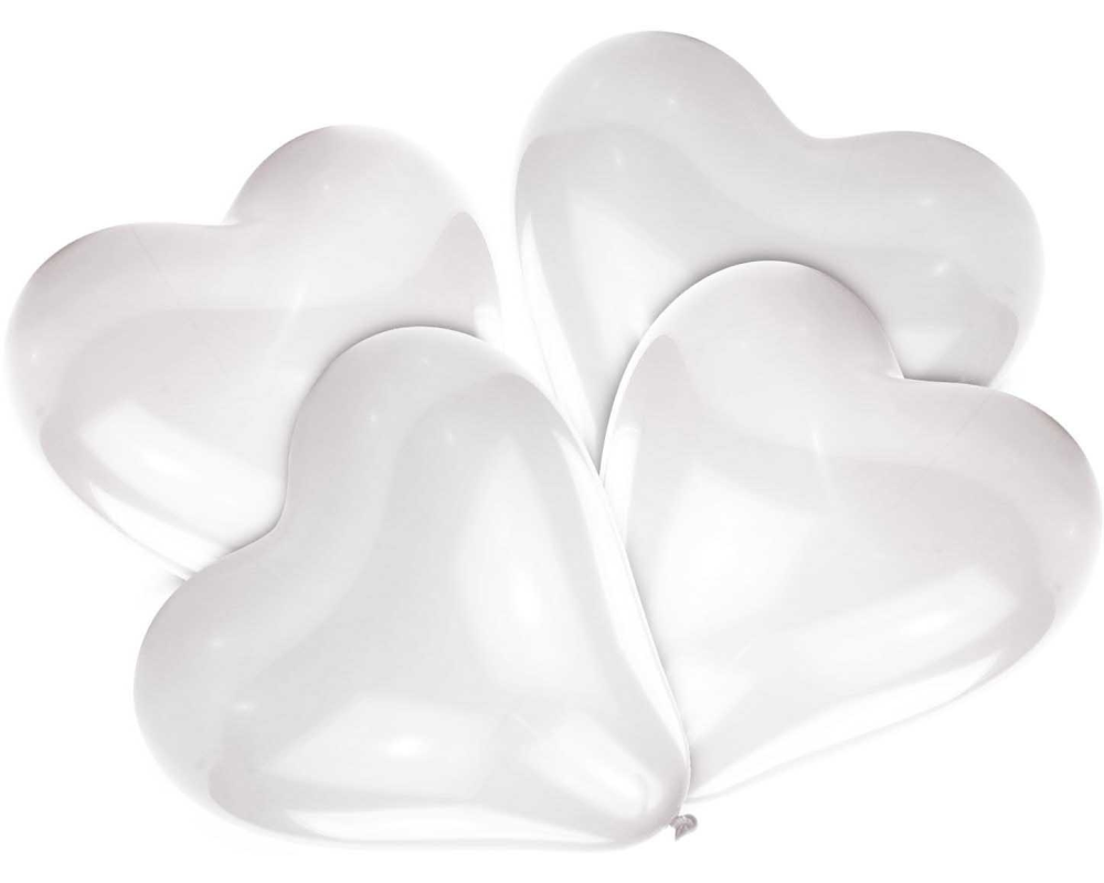 NEUTRAL Latexballons Heart 5 Stk. 9904032 weiss 30.4cm