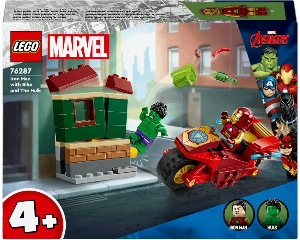 LEGO® Marvel Iron Man mit Bike und der Hulk 76287