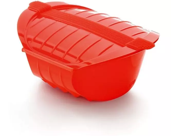 Lékué Mikrowellen-Dampfgarer Tief Rot