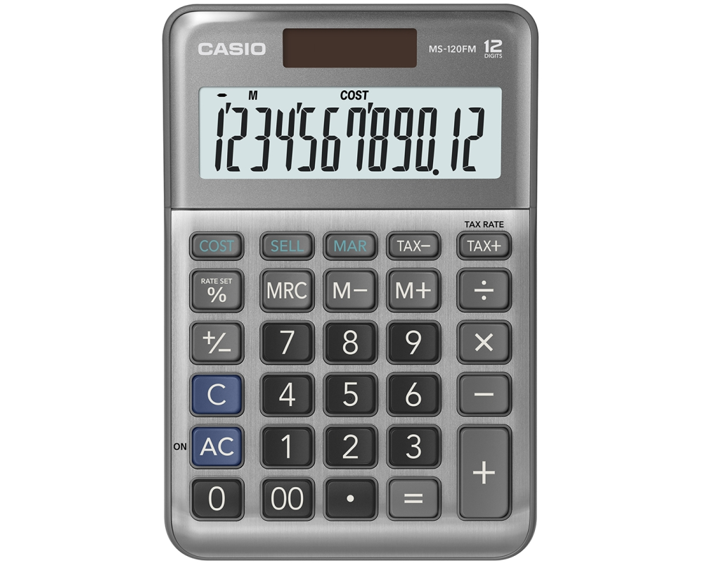 CASIO Tischrechner MS-120FM grau