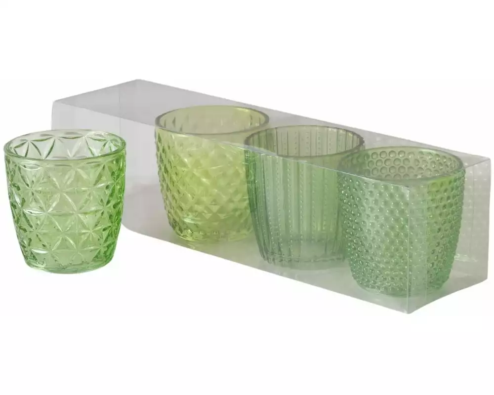 Boltze Windlicht Marilu 4er Set, Grün
