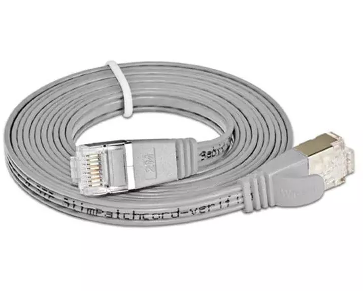 SLIM Slimpatchkabel RJ-45 - RJ-45, Cat 6, STP, 25 m, Grau