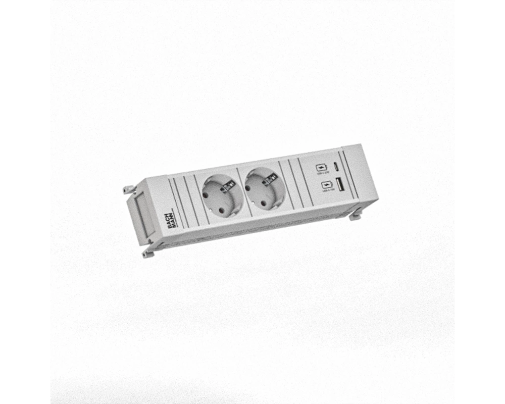 BACHMANN POWER FRAME 2xCEE7/3 1xUSB A/C 22W 0,2m GST18