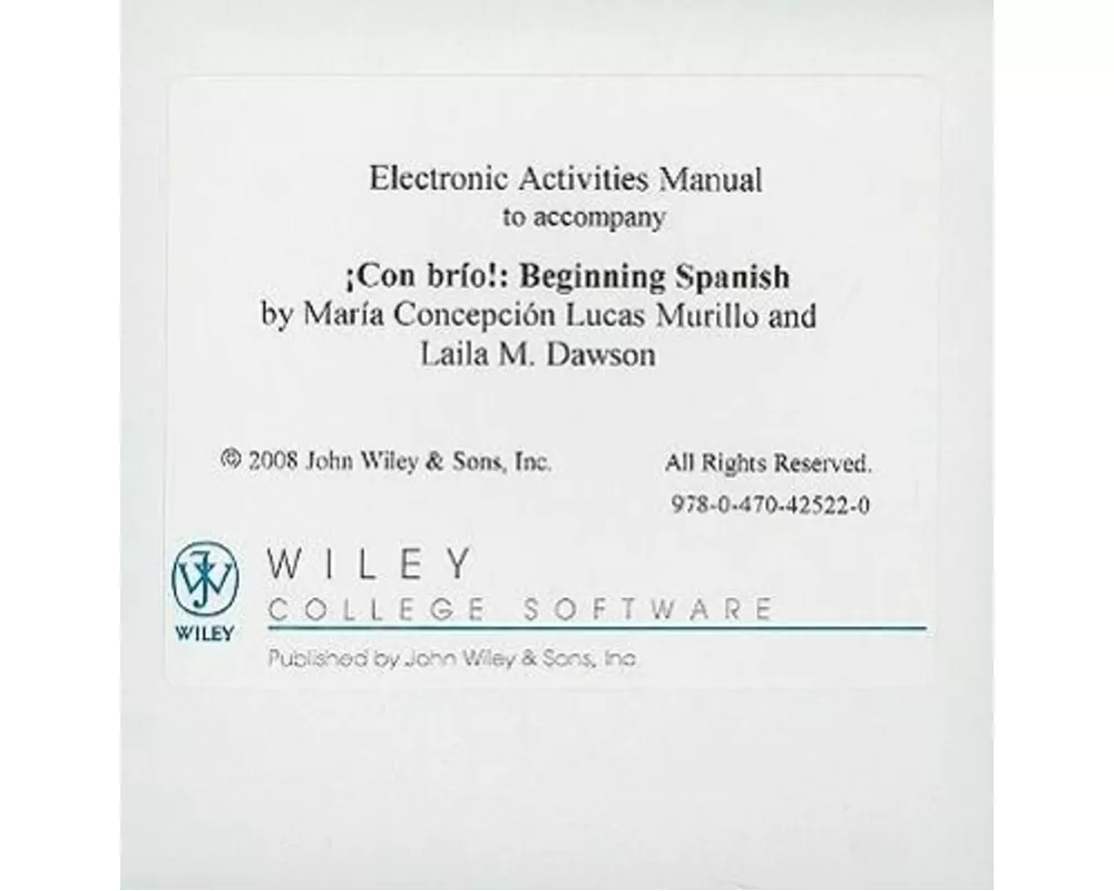 Con Brio: Beginning Spanish, Electronic Activities Manual