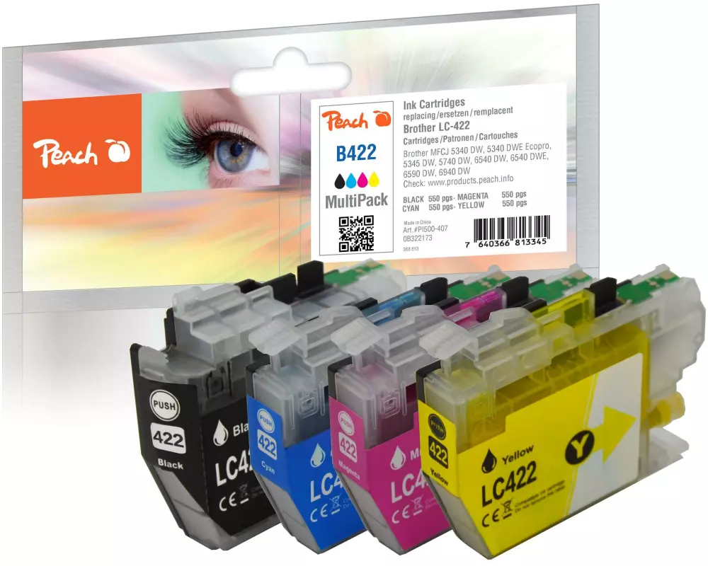 Peach Tinte Brother LC-422 Multipack C/M/Y/BK