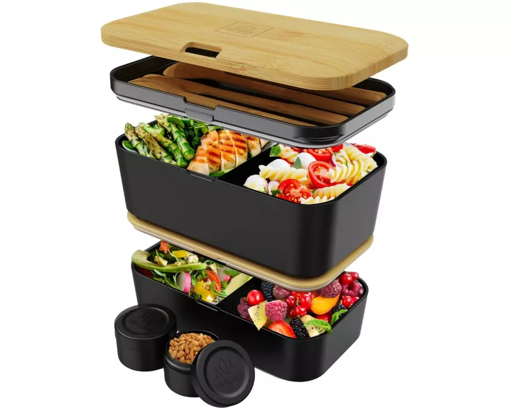 Umami Lunchbox Nestable L Bamboo Black Premium