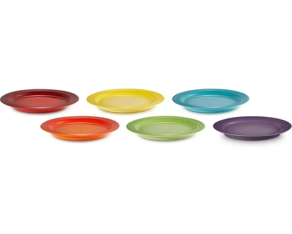 Le Creuset Frühstückteller Ø 22cm, 6 Stück, Regenbogen