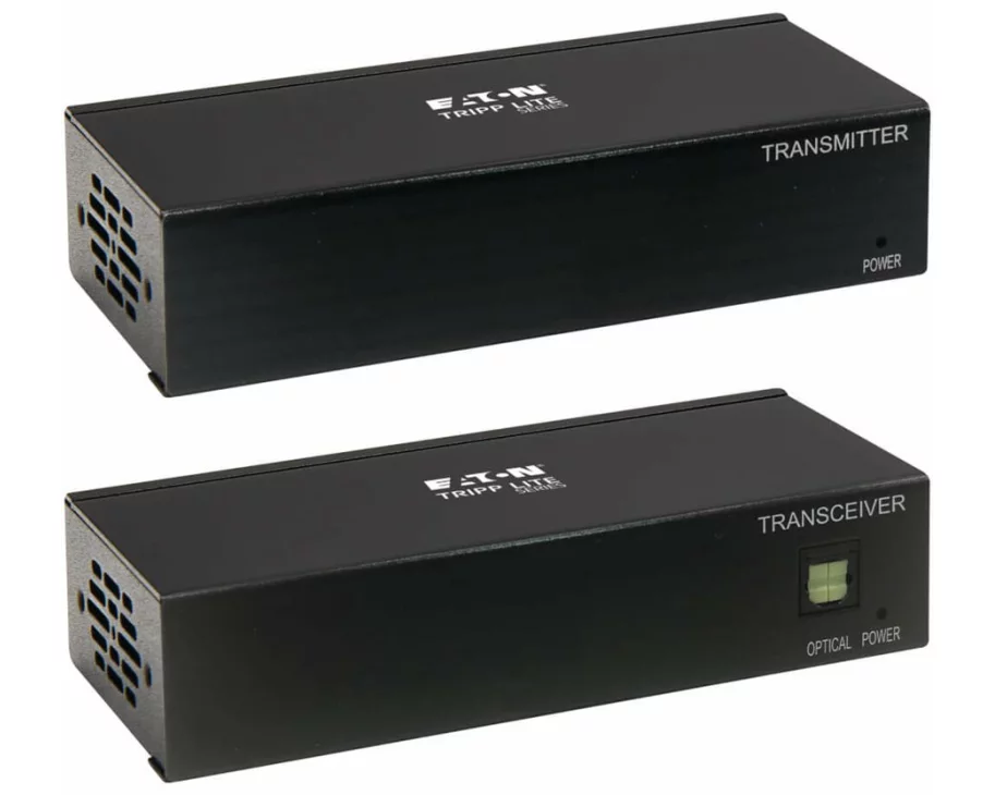 EATON TRIPPLITE DisplayPort over Cat6 Extender Kit Transmitter and Receiver with Repeater 4K 4:4:4 PoC 230ft. 70.1m TAA