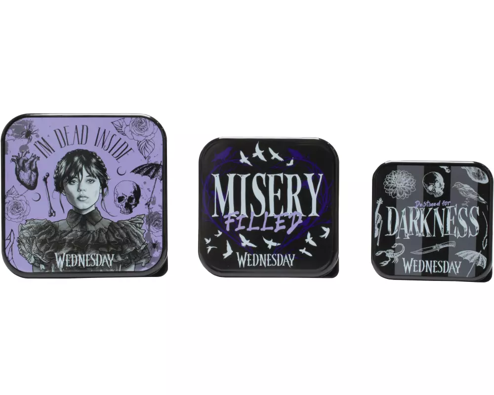 Thumbs Up! Wednesday 3 in 1 Snack Boxen Schwarz/Violett