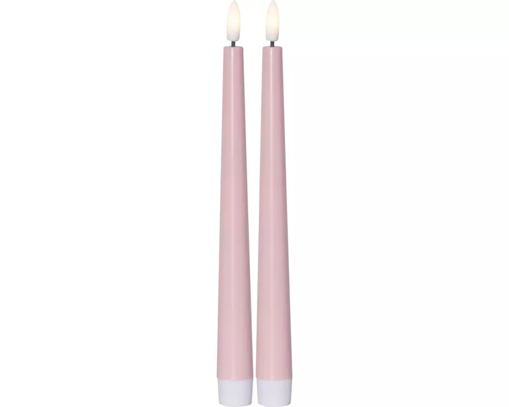 Star Trading LED-Stabkerzen Set Dinner Candy 2 pack, Warmweiss – Rosa