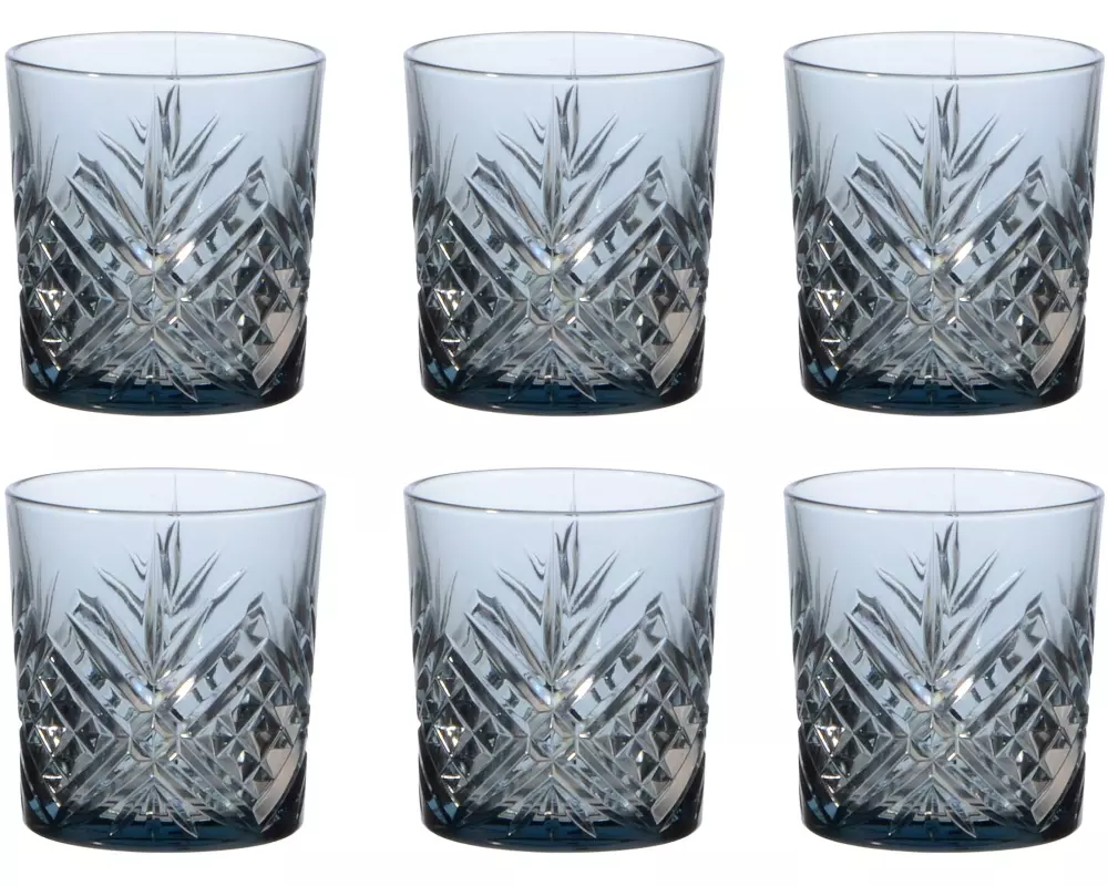 Arcoroc Whiskyglas Broadway Blau 300 ml, 6 Stück, Blau