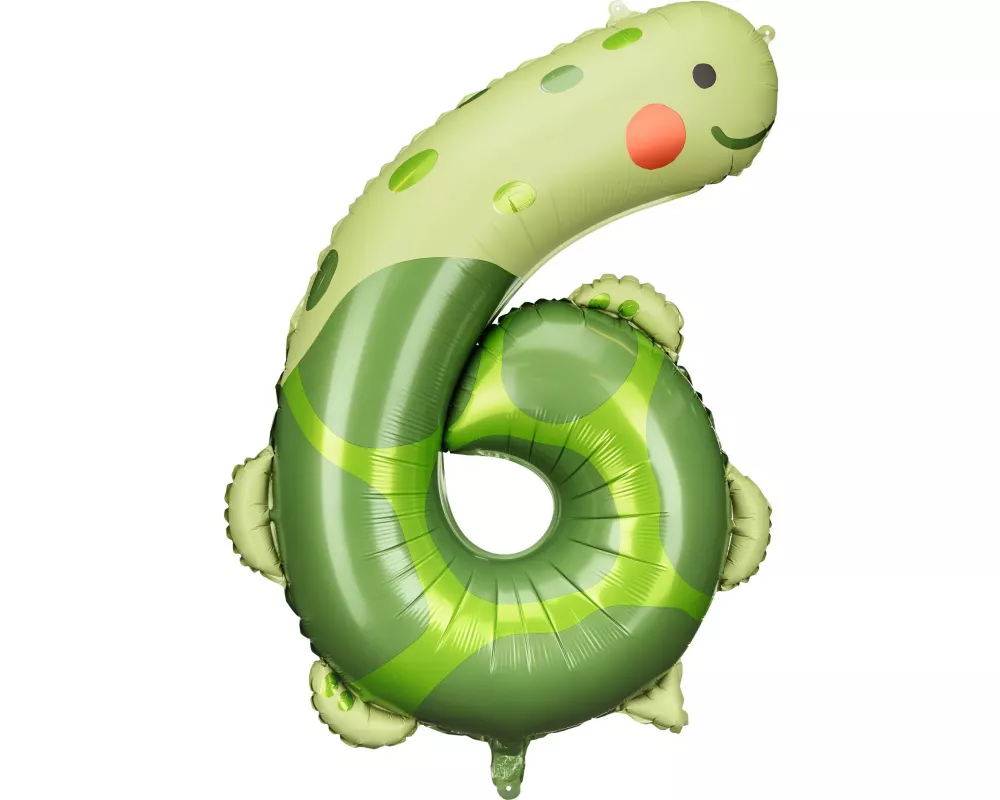 Partydeco Folienballon Nummer 6 als Motiv 75 x 96 cm, 1 Stück