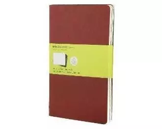 Moleskine Cahier Journal (Set of 3), Large, Plain, Cranberry Red, Soft Cover (5 x 8.25)