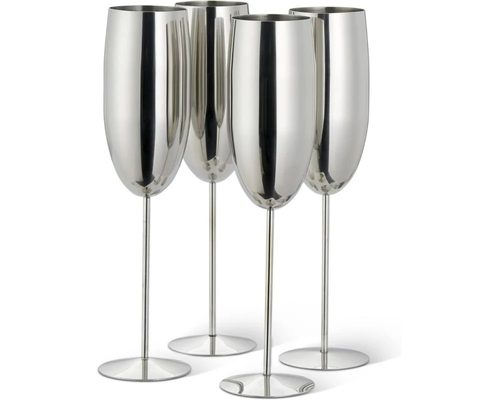 Oak & Steel Sektglas 285 ml, 4 Stück, Silber