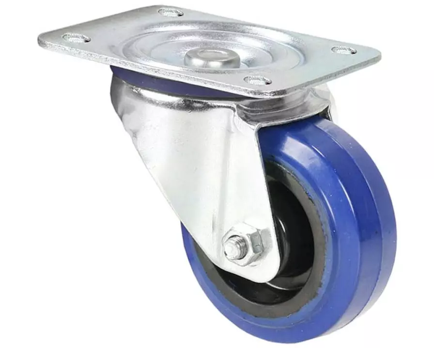 Adam Hall 372081 80 mm, blaues Rad, Gummi, Stahl