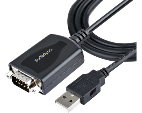 StarTech.com 3ft (1m) USB to Serial Cable with COM Port Retention, DB9 Male RS232 to USB Converter, USB to Serial Adapter, Prolific IC
