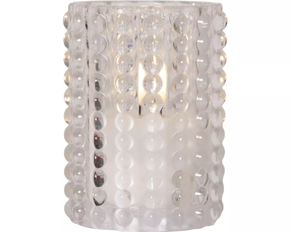 Star Trading LED-Kerze Flamme Dotty, Transparent, 13 cm
