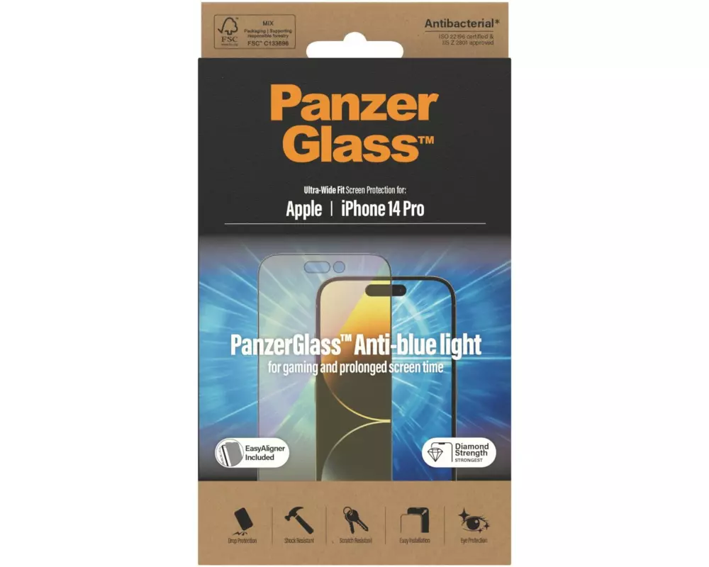 Panzerglass Displayschutz Ultra Wide Anti Bluelight iPhone 14 Pro