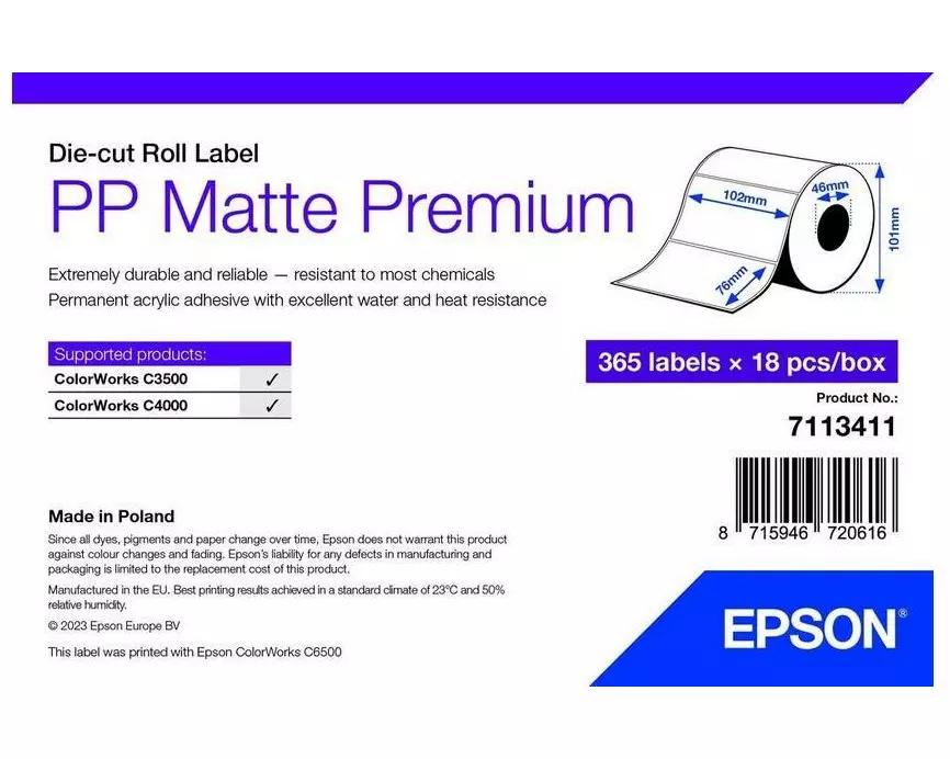 Epson Etikettenrolle 102 x 76 mm